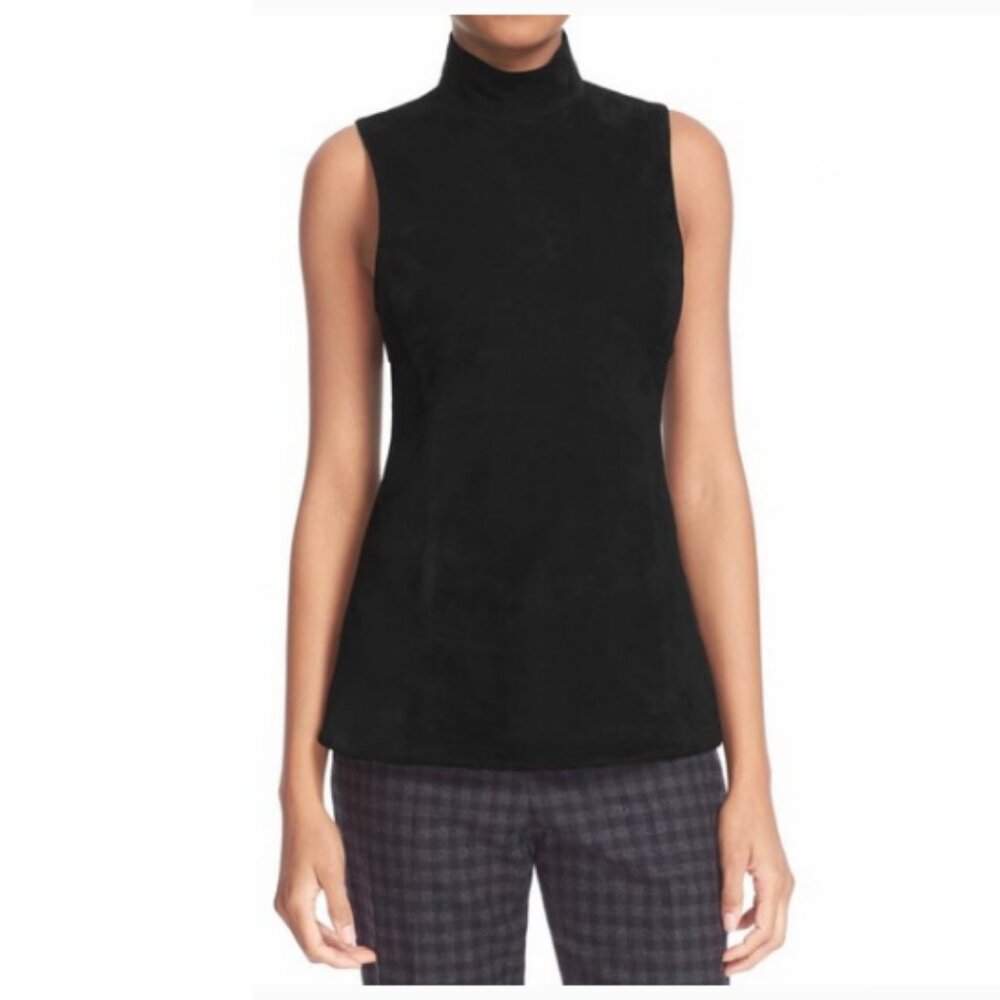 Theory Eulia Lambskin Suede Sleeveless "Eulia" Top Size L